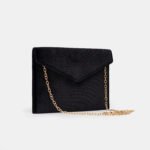 Clutch Envelope de Veludo Preto