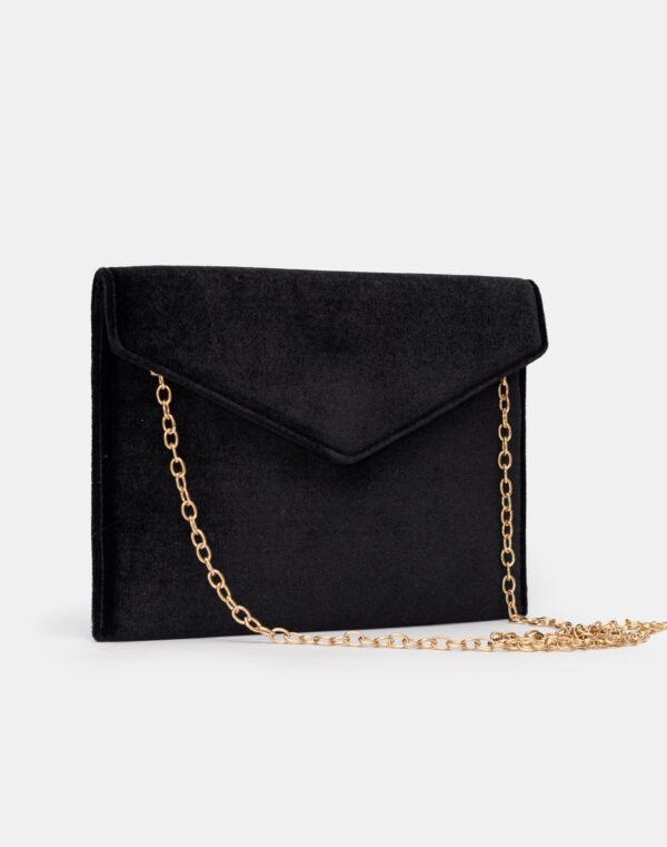 Clutch Envelope de Veludo Preto